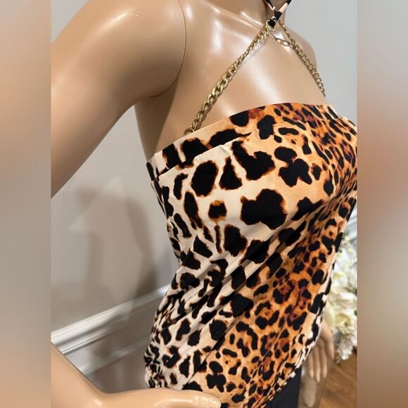 NWT Vince Camuto chain halter tankini top - Picture 5 of 8